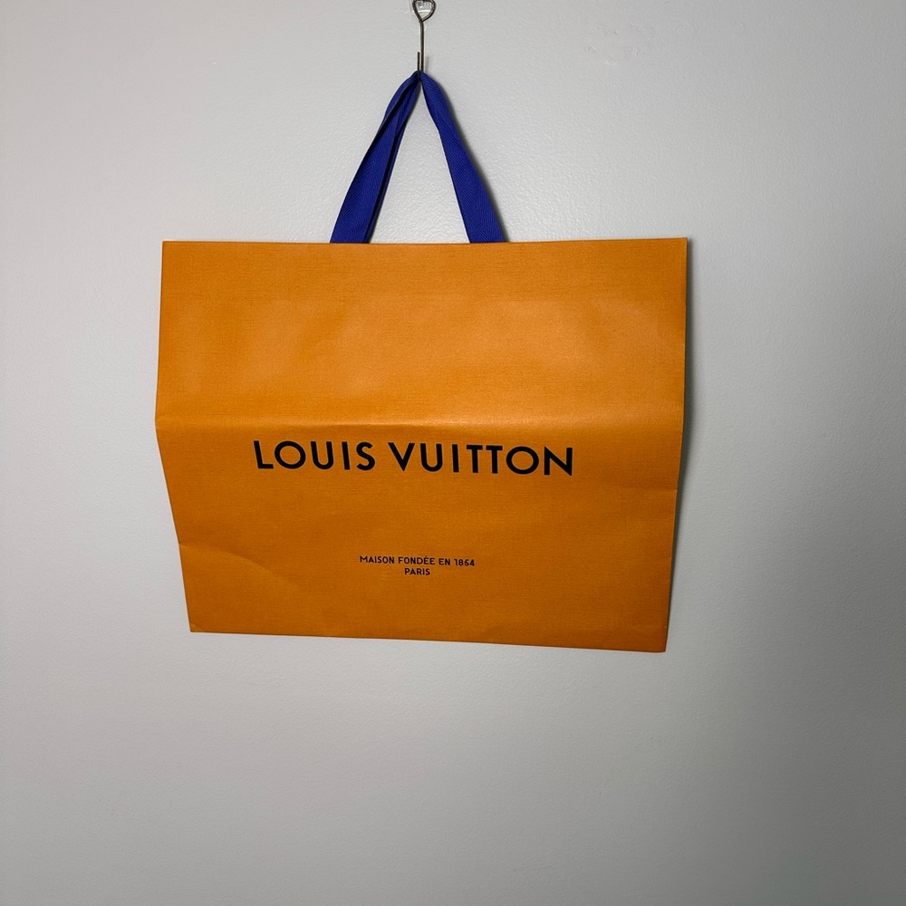 Louis Vuitton Vibrant Orange Tote with Blue Handles
